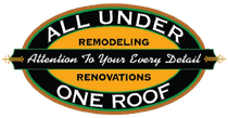 A logo for all under remodeling renovations one roof