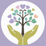 A pair of hands holding a tree with hearts on it