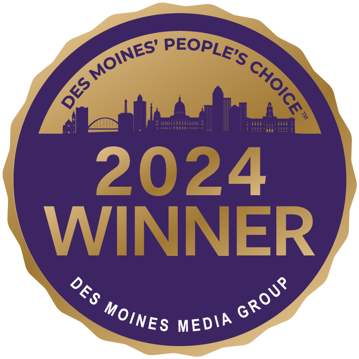 A purple and gold badge that says 2024 winner