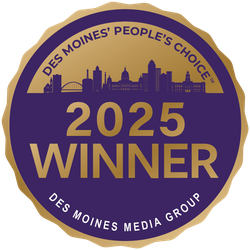 A purple and gold badge that says 2024 winner