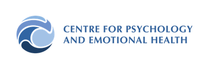 Logo for Centre for Psychology and Emotional Health with blue swirl icon and text