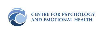 Logo for Centre for Psychology and Emotional Health with blue swirl icon and text