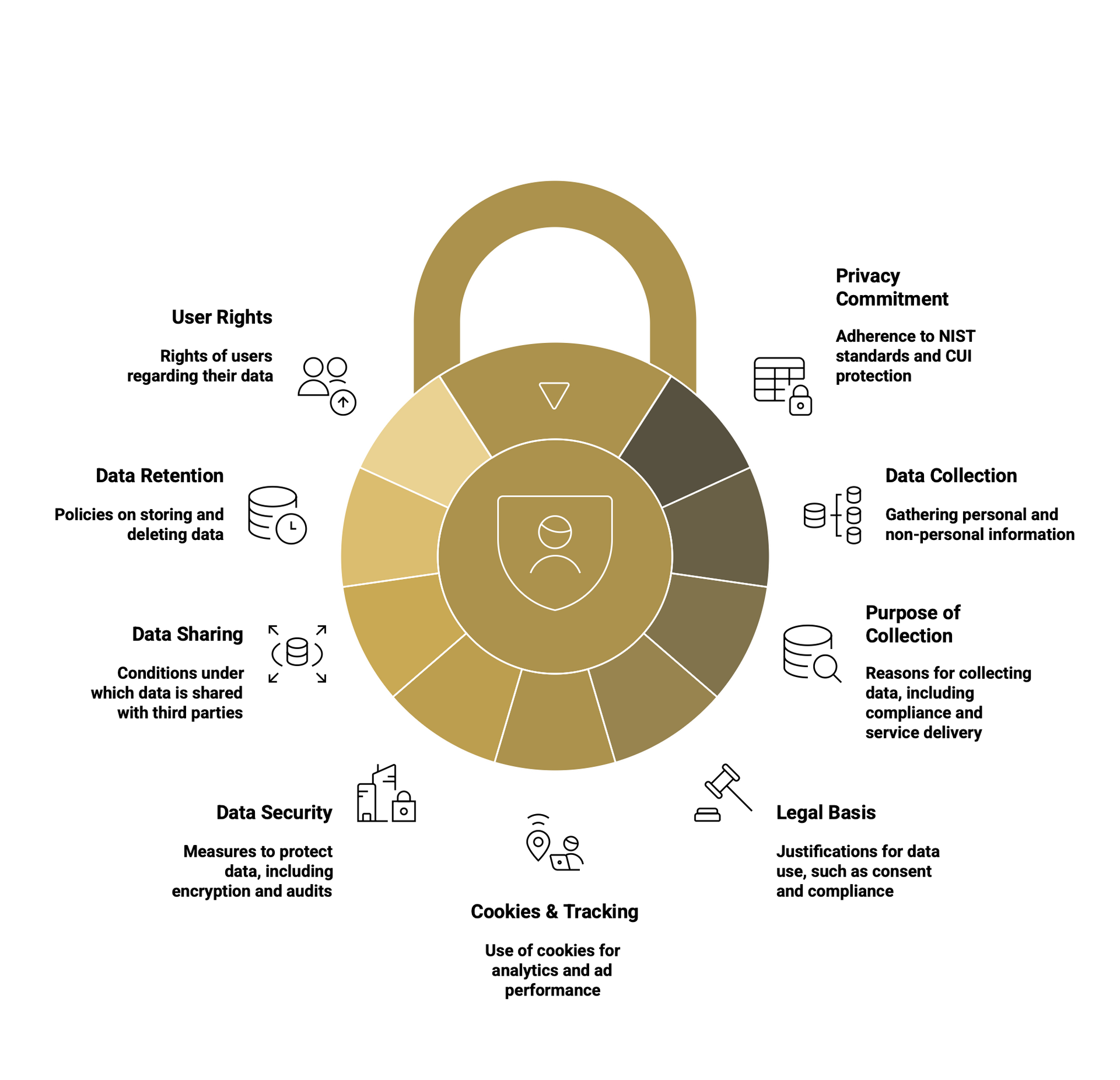 CMMC Level 1 security compliance framework visual with NIST 800-171 focus