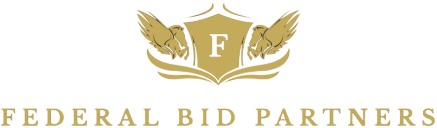 Federal Bid Partners logo with gold eagle crest – trusted leaders in federal contracting and CMMC compliance