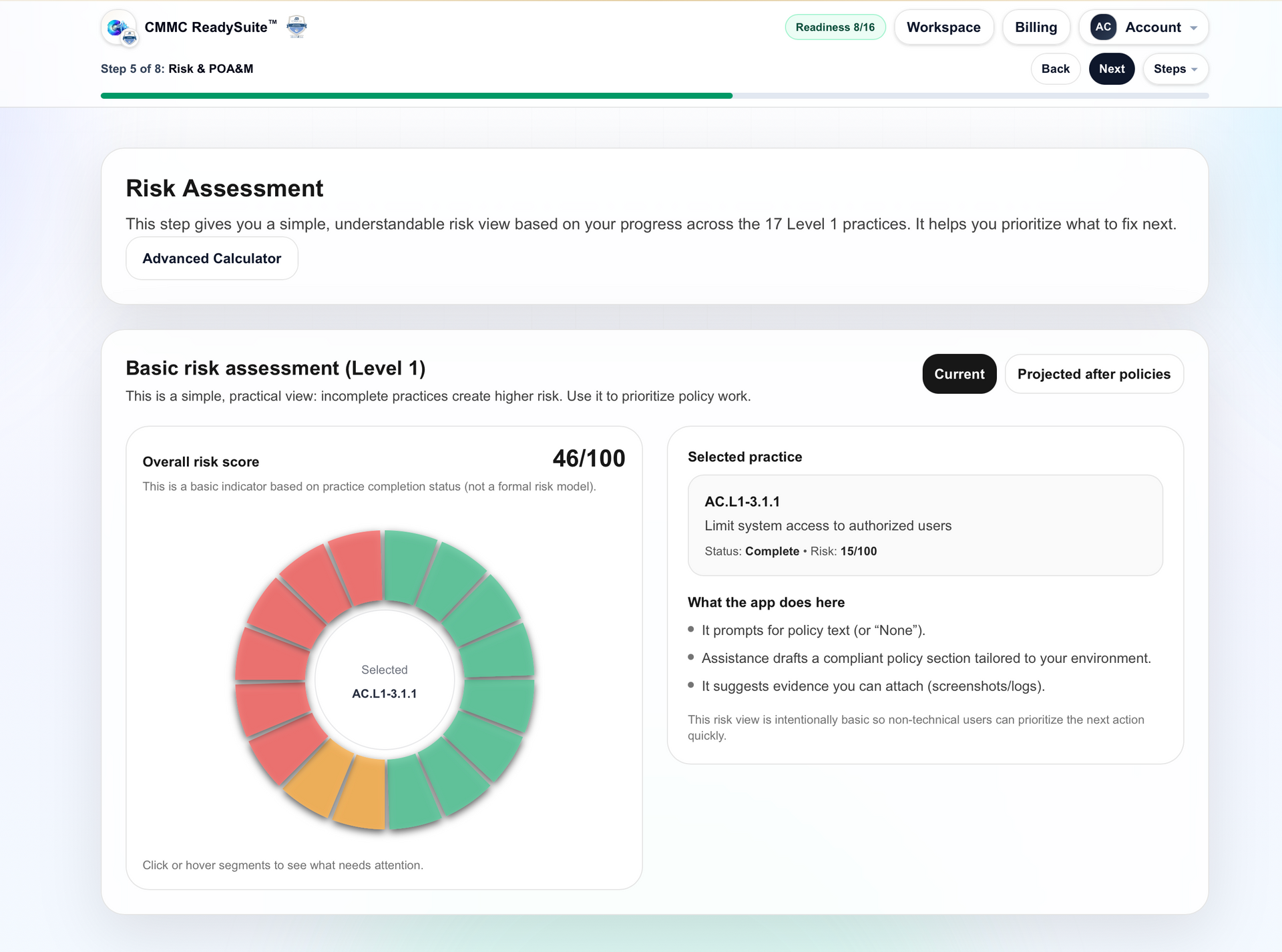 Risk assessment before adopting policies