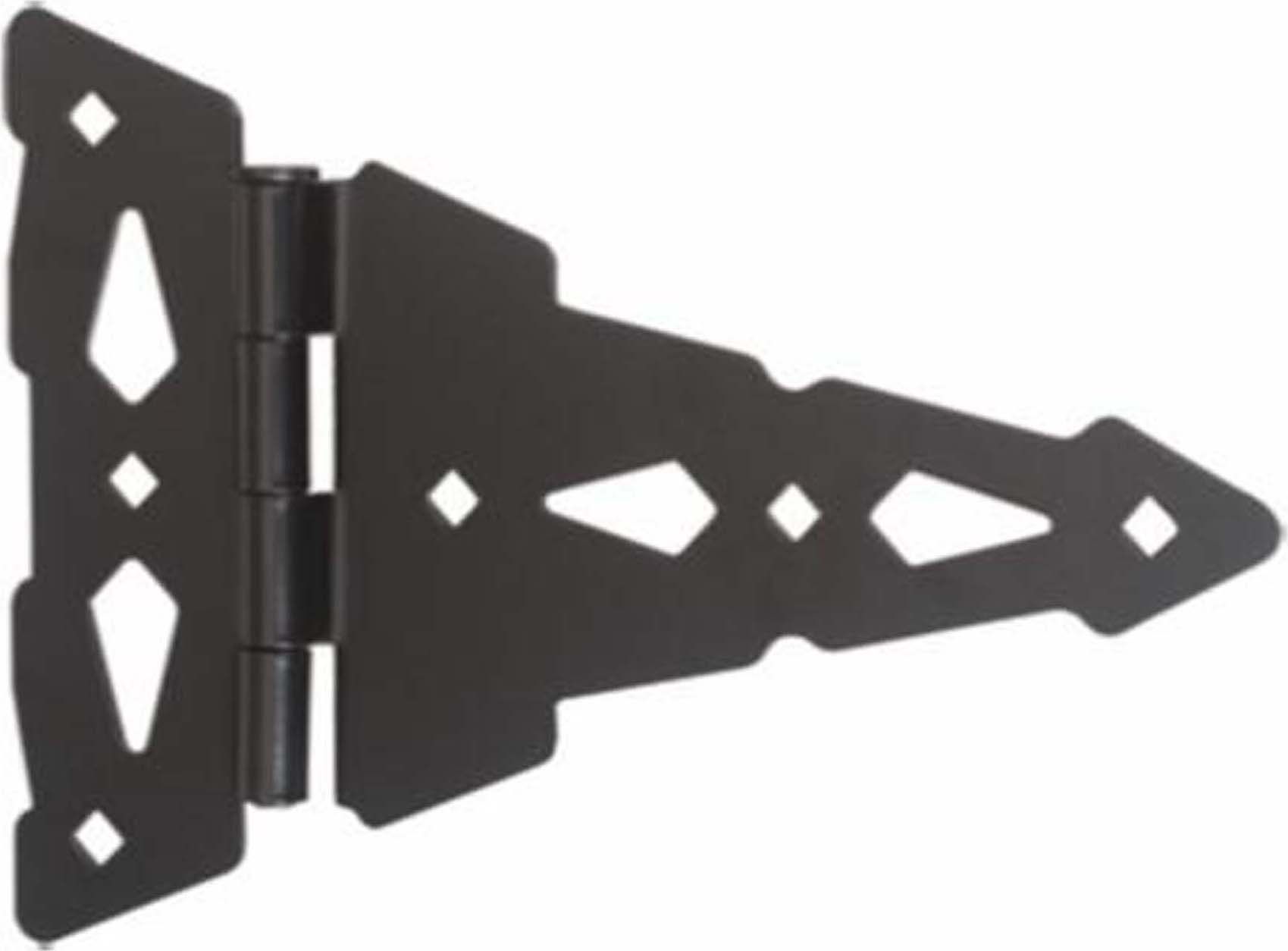 Black decorative tee hinge with diamond cutouts.