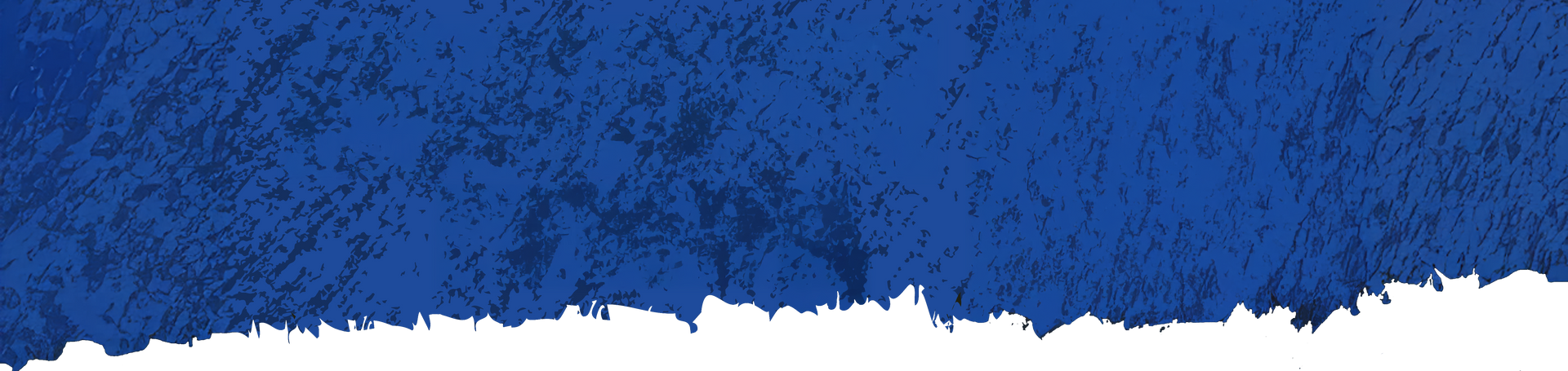 Blue textured background with a ragged white bottom edge.