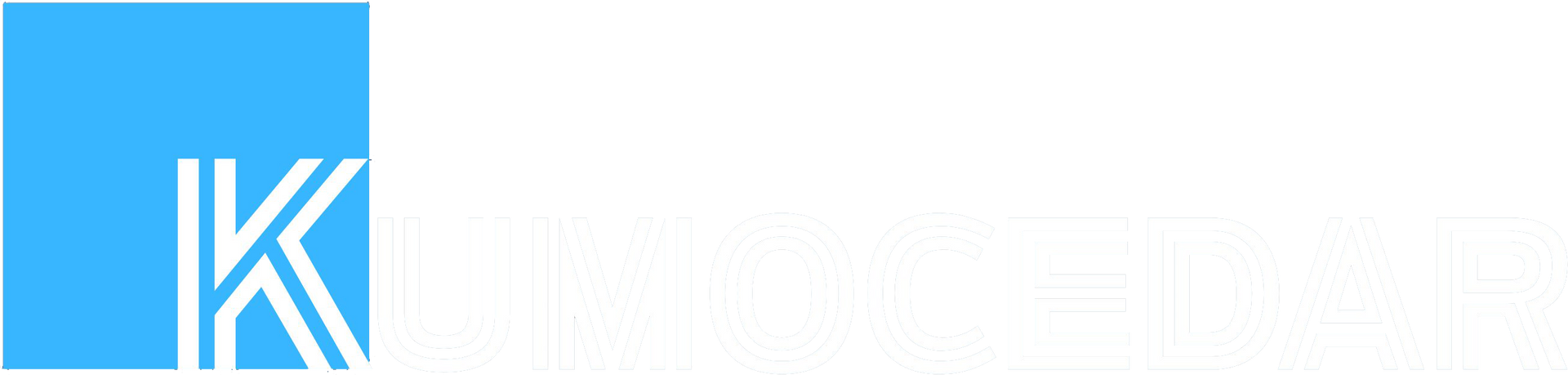 Logo with a blue square and white 