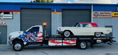 Towing White Car — Towing Services in Winter  Haven, FL