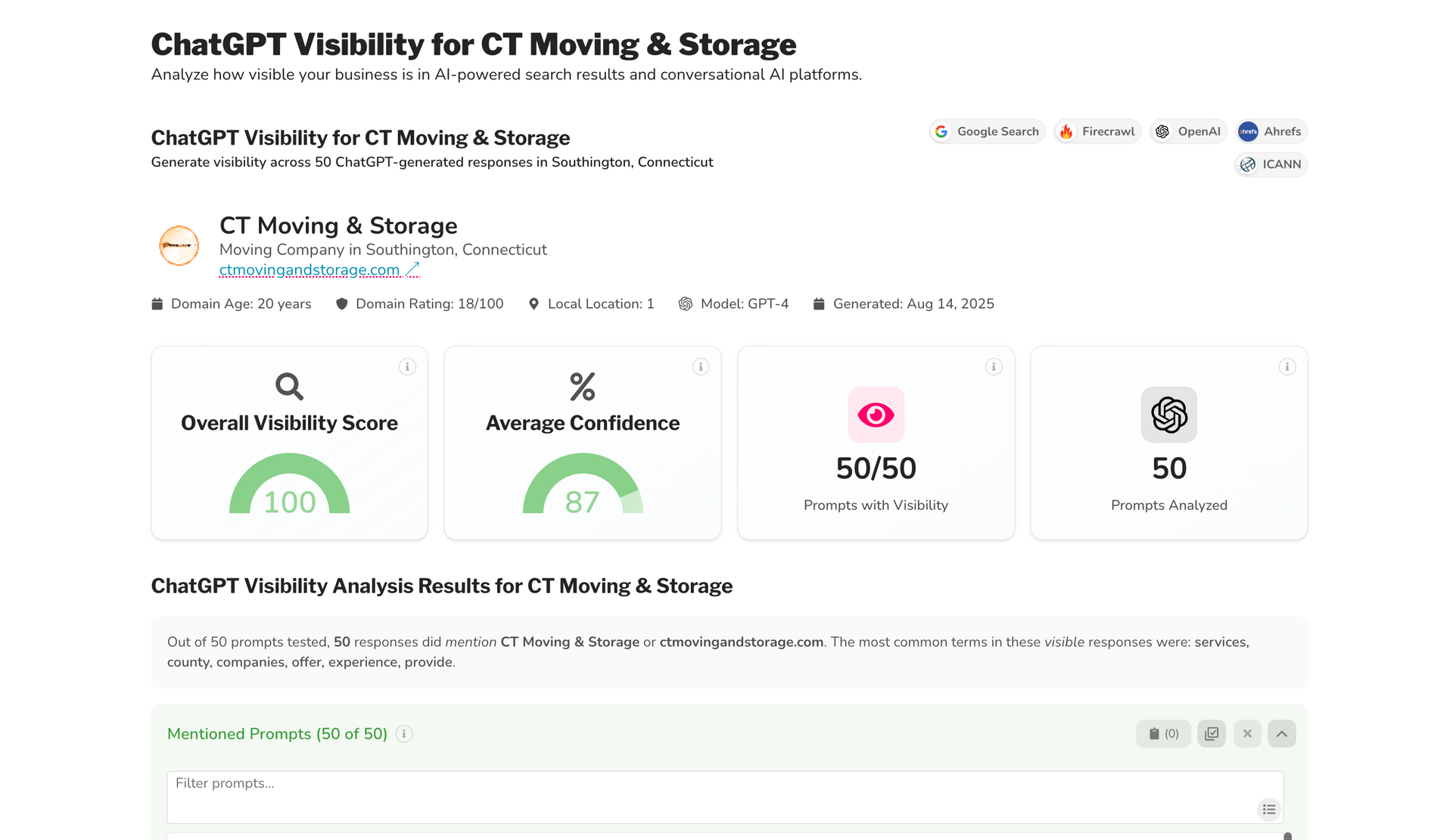 A screenshot of a website with a graph on it.