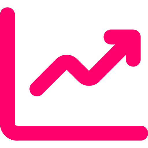 Line graph pointing up