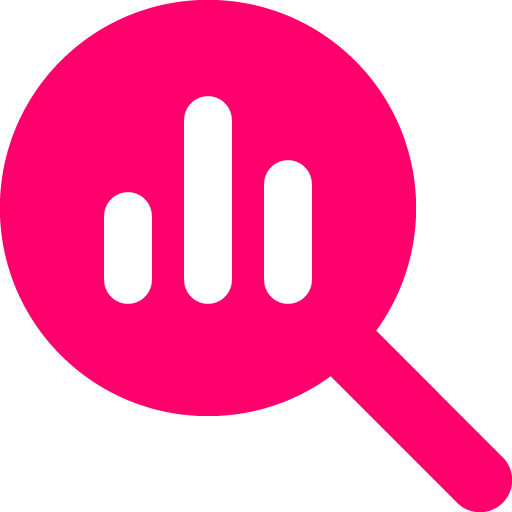 Magnifying glass with bar chart