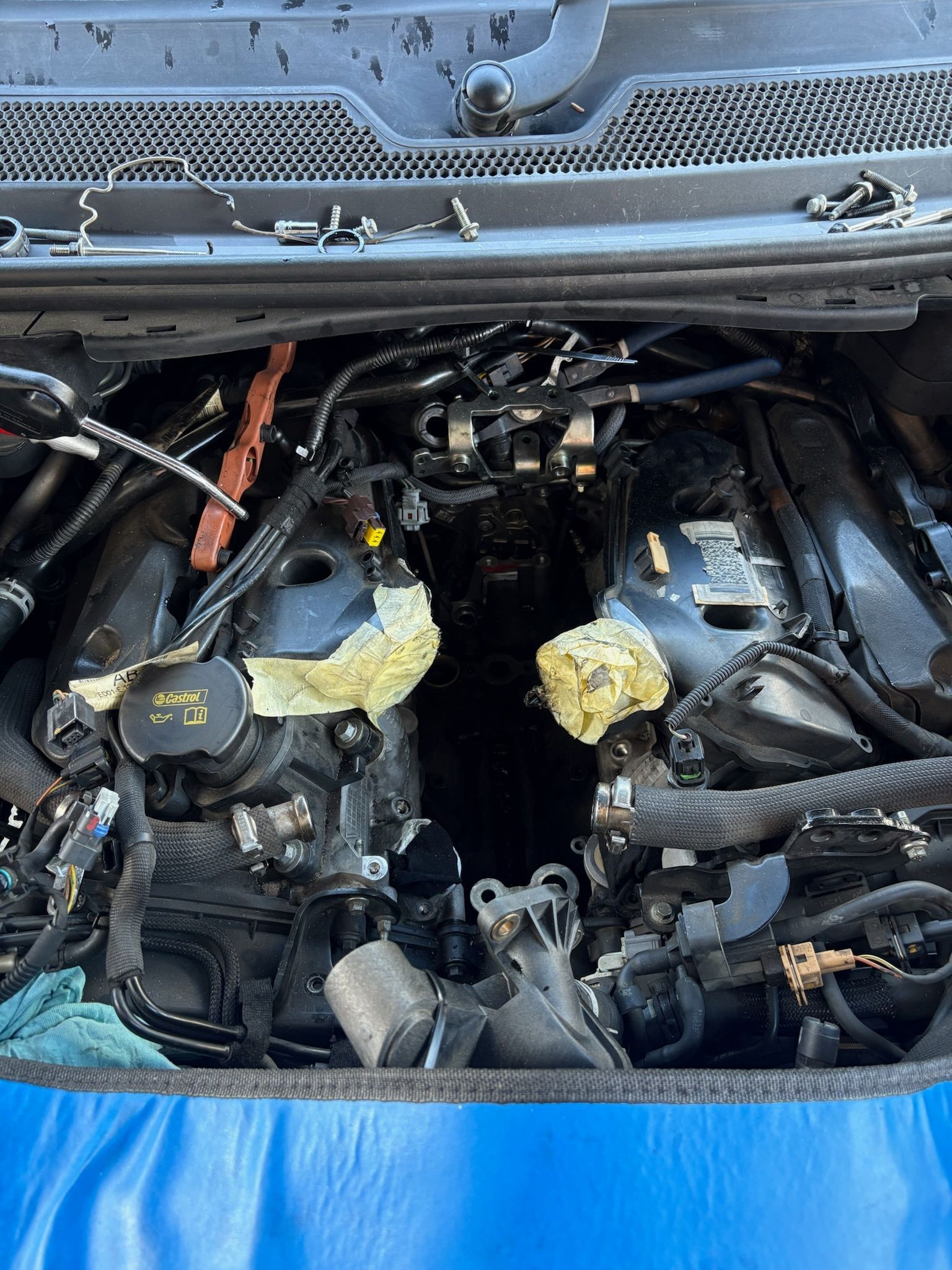 Car Engine Bay With Exposed Engine Components; Black and Gray Parts — Prime Mobile Mechanics in Varsity Lakes, QLD