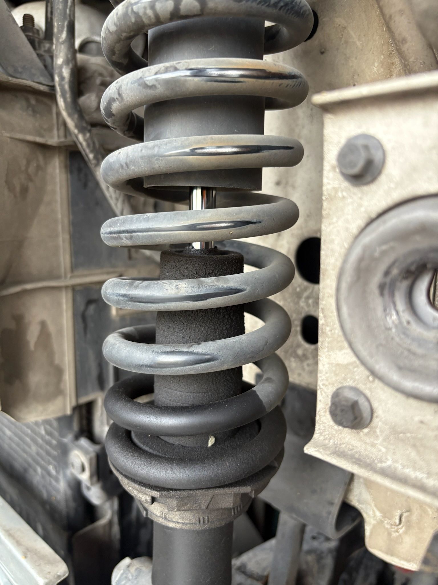 Car Suspension Coil Spring, Gray and Black — Prime Mobile Mechanics in Varsity Lakes, QLD