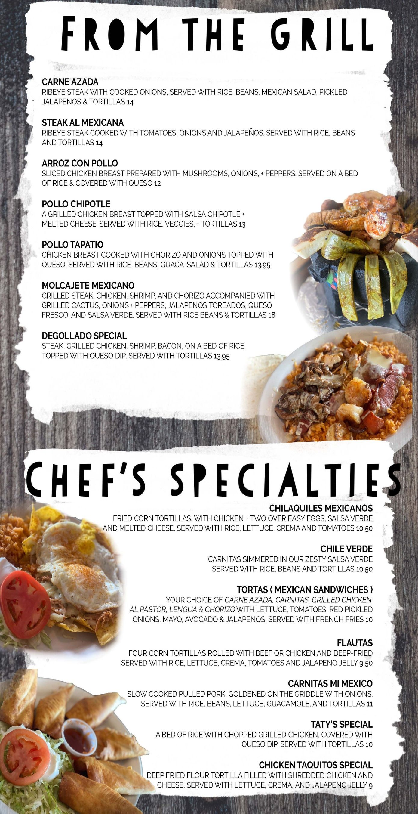 Menu St. Peters, MO Mi Mexico Lindo Mexican Grill