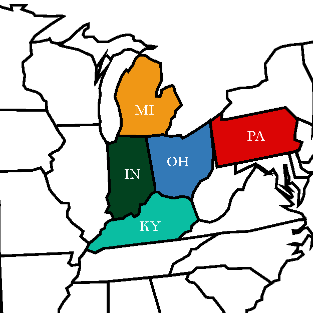 Horse Breeding in Ohio Michigian, Indiana, Pennsylvania, and Kentucky.