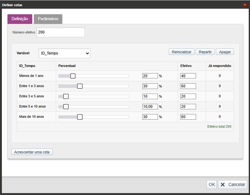 Melhor Software de Pesquisa: Cotas de amostragem