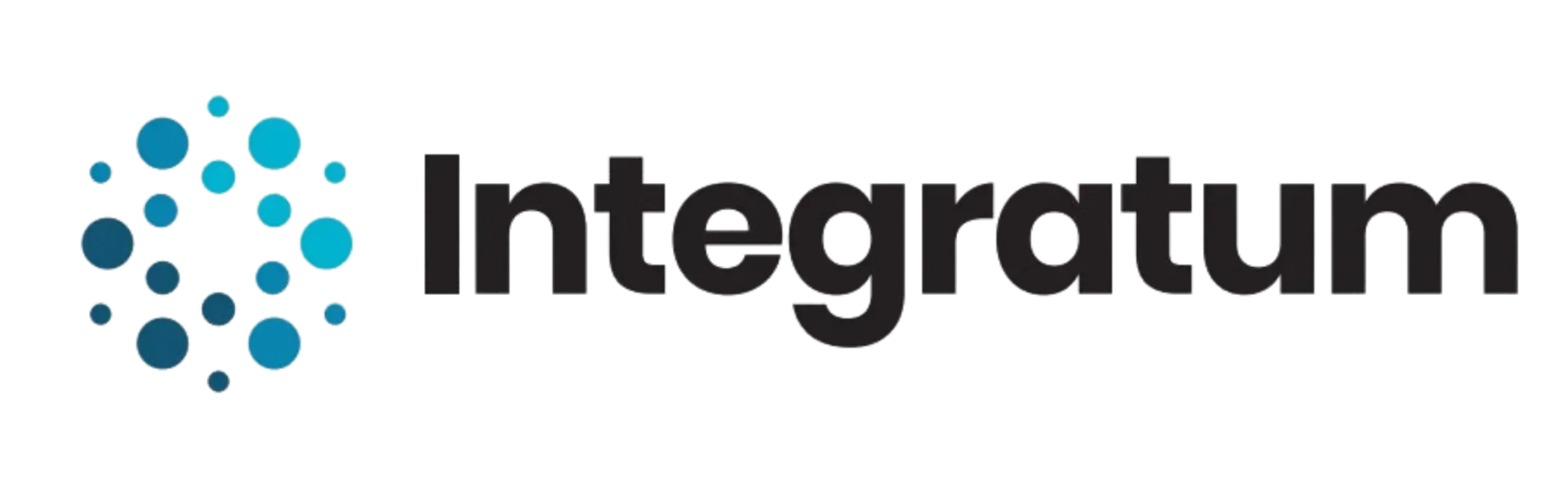 Um logotipo para integrum com pontos azuis em um fundo branco.
