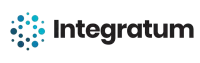 Um logotipo para integrum com pontos azuis em um fundo branco.