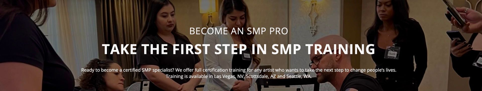 In depth training at SMP INKED academy, teaching advanced scalp micropigmentation techniques.