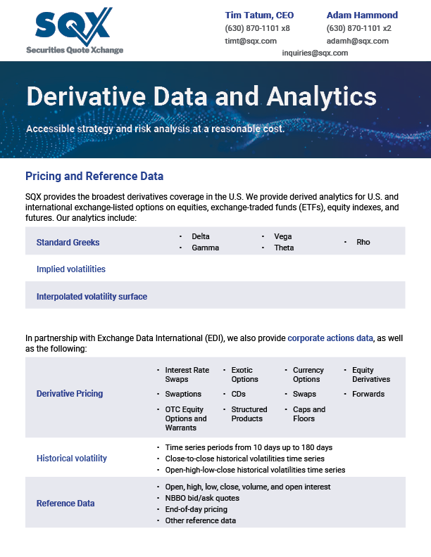 SQX - Derivative-Data/Data-Sheet