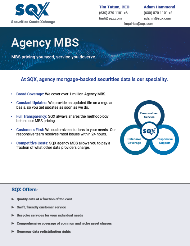 A brochure for a company called sqx agency mbs.