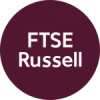 A purple circle with the words FTSE Russell written inside of it.