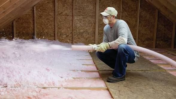 Installed insulation in attic