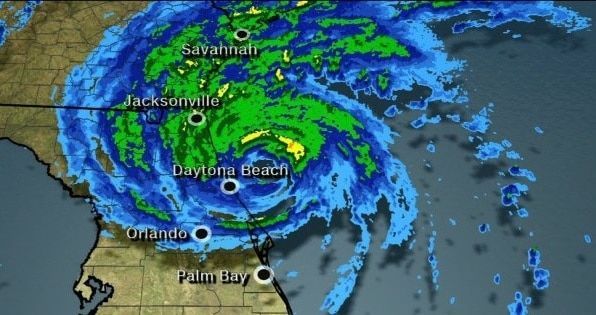 Radar map of a hurricane over Florida Radar map of a hurricane over Florida