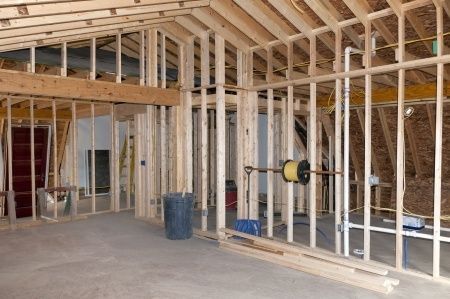 Interior view of a building under construction Interior view of a building under construction