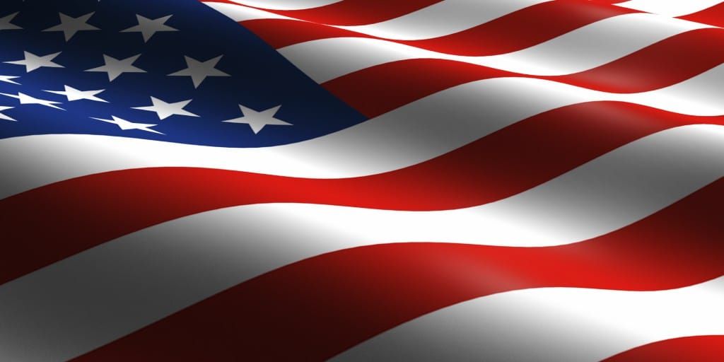 American flag waving