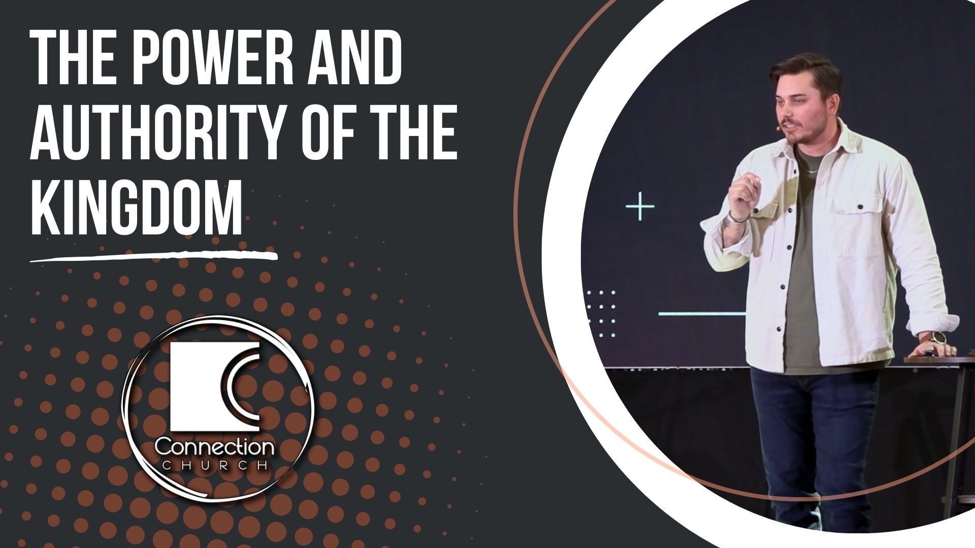 Man presenting a sermon titled 