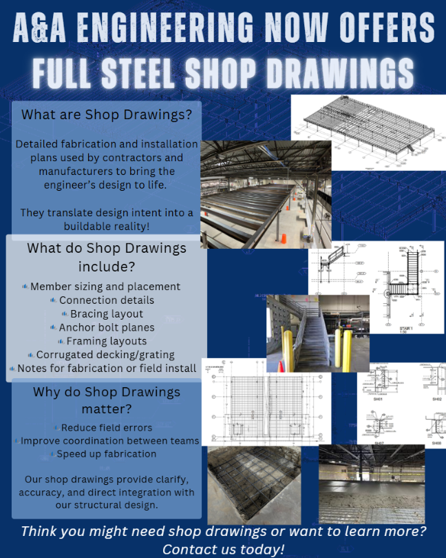 A&A Engineering now offers full steel shop drawings