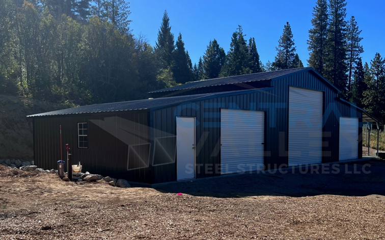 A&A Engineering - Red Barn with two right lean-tos and two left lean-tos with internal wall frame-outs image 2