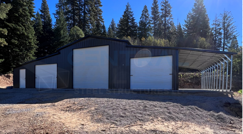 A&A Engineering - Red Barn with two right lean-tos and two left lean-tos with internal wall frame-outs image 3