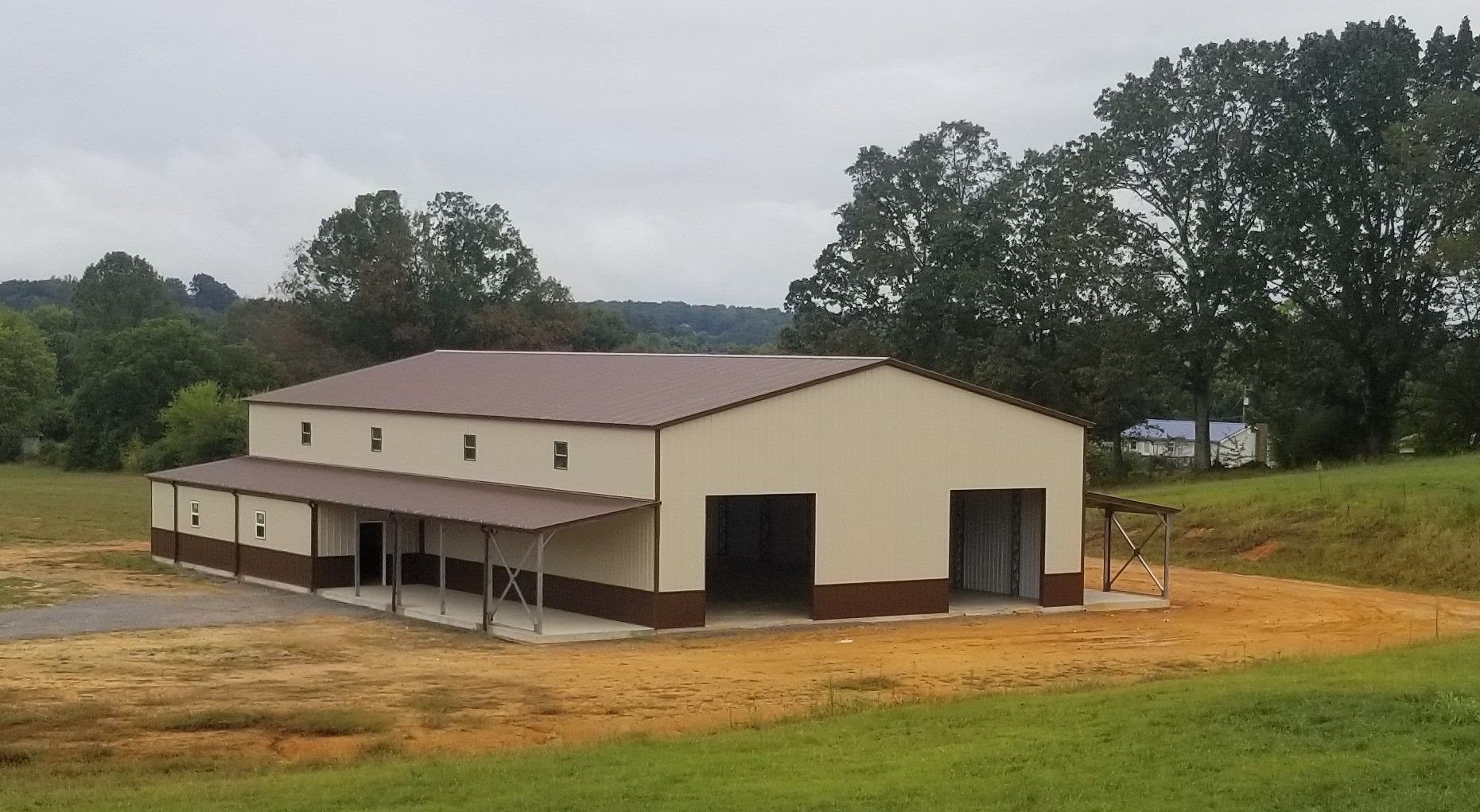 A&A Engineering - Large Building with 2 Lean-Tos - one partially enclosed and one fully open image 1