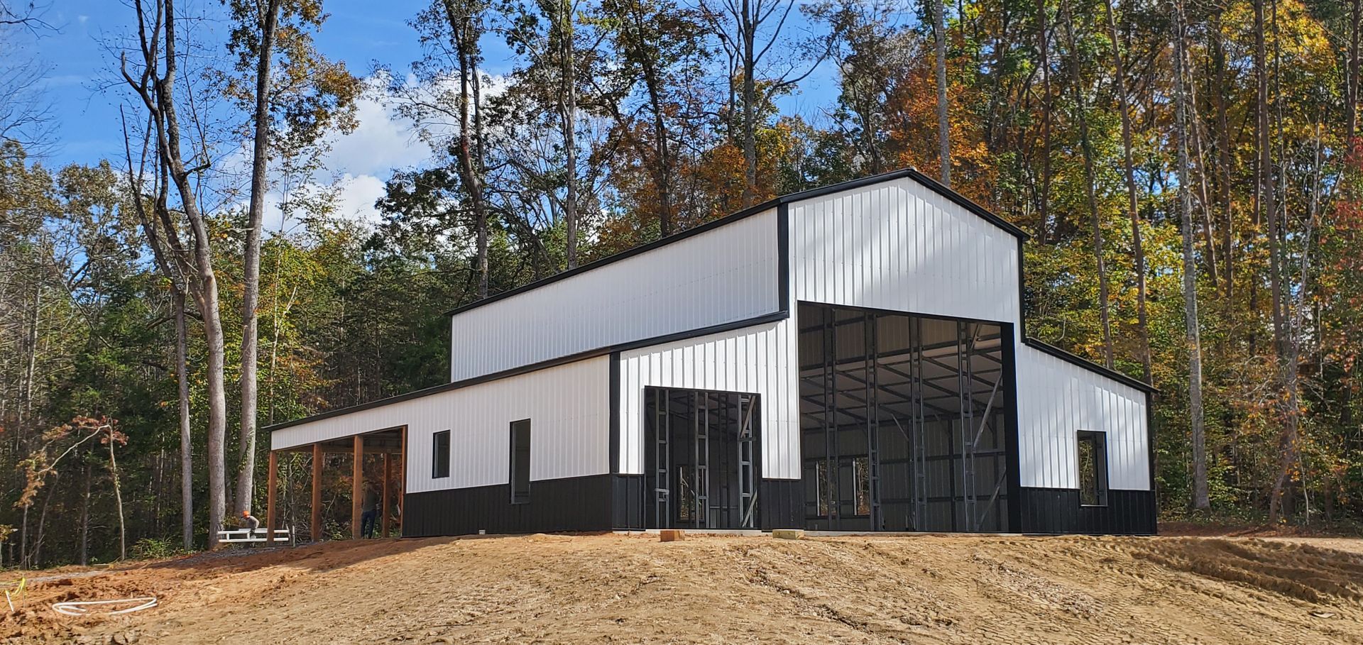 A&A Engineering - Red Barn with an L-shaped porch image 1