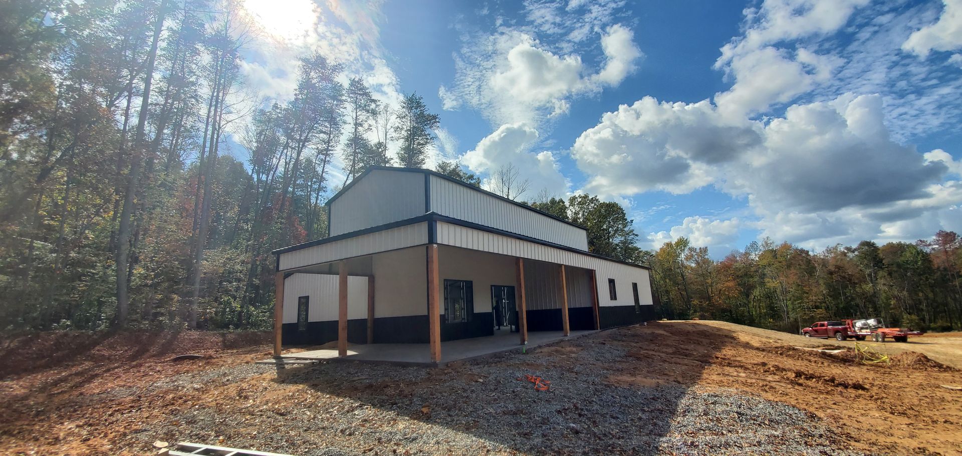 A&A Engineering - Red Barn with an L-shaped porch image 3