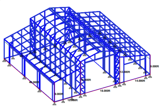 A&A Engineering - Red Barn with partially enclosed lean-to and multiple foundations image 4