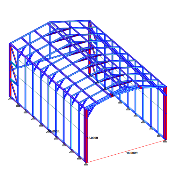 A&A Engineering - Carport with a 6' partial enclosure on the side walls and rear wall image 2