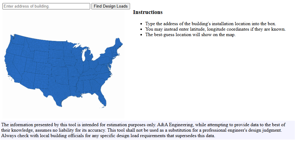 Design Load Estimation Tool - A&A Engineering
