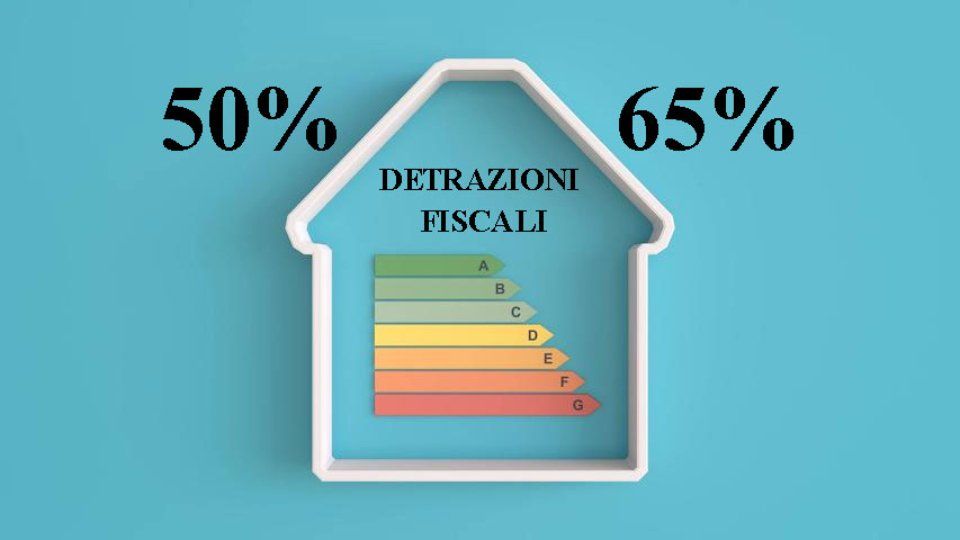 Schema della casa con classe energetica,