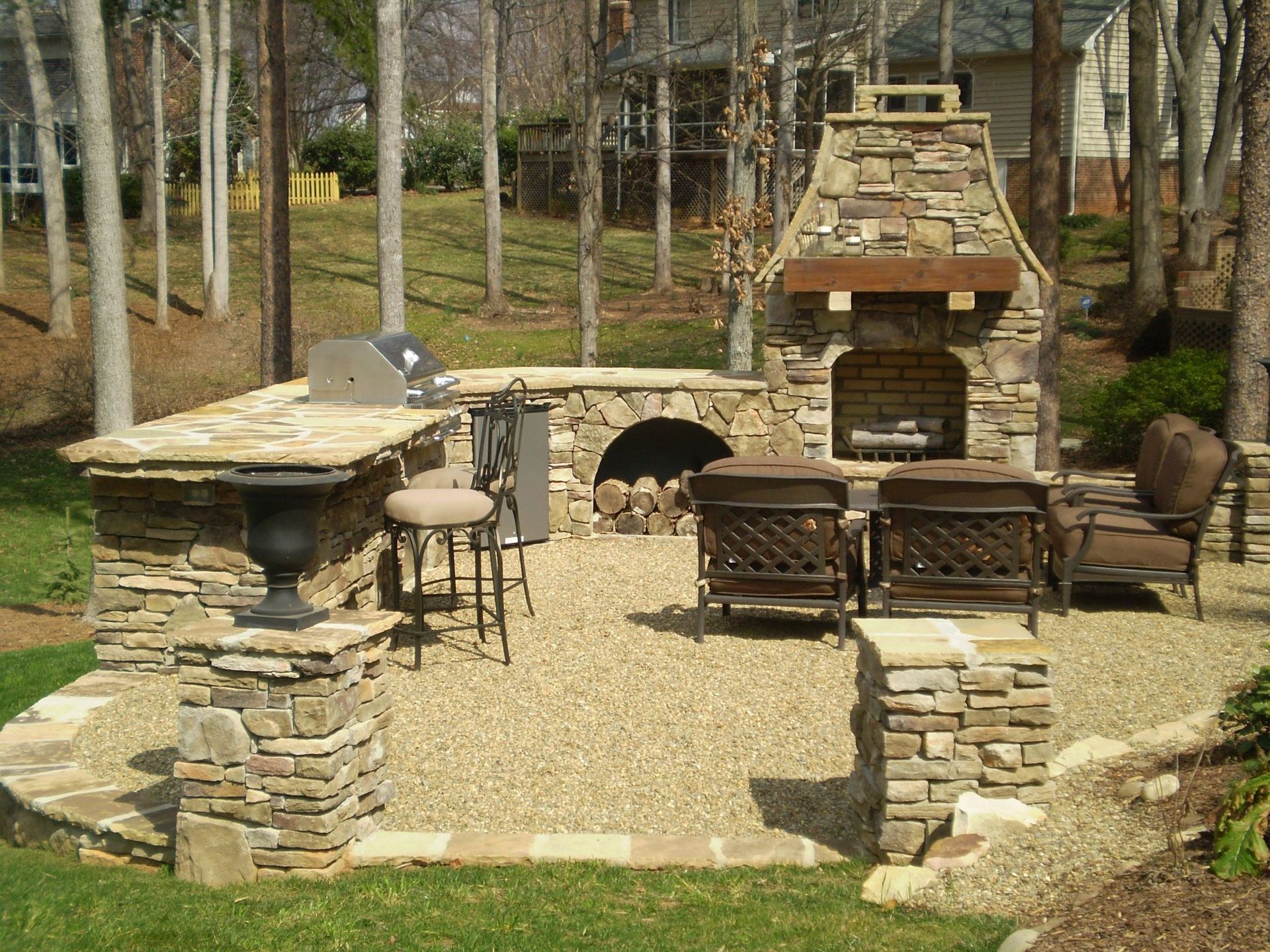 outdoor fireplace designs near me