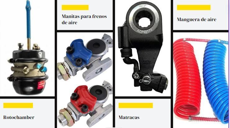 Un collage de imágenes de diferentes tipos de piezas de freno