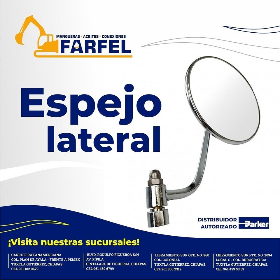 Un anuncio de espejo lateral en español