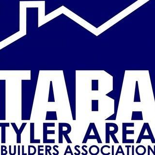 Logo for Tyler Area Builders Association: white roof outline over 