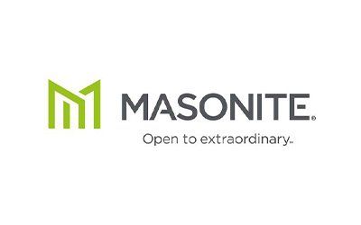 The logo for masonite is open to extraordinary.