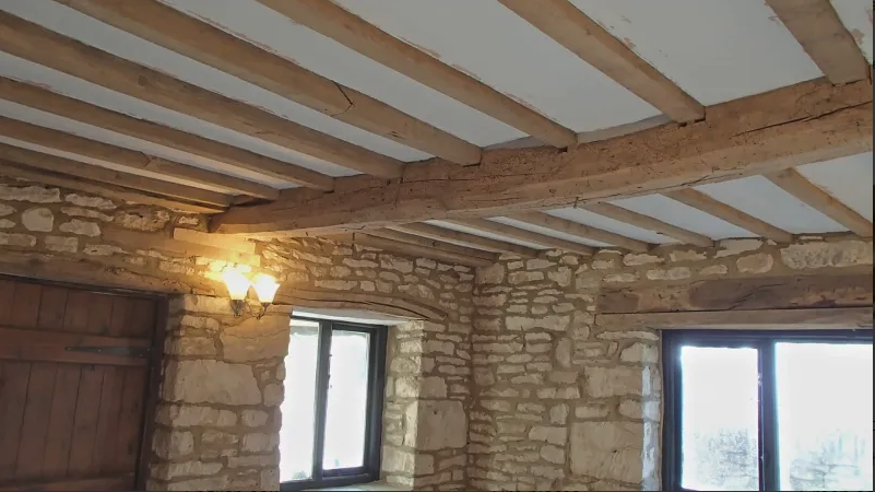 Micro blasting by Protinus beams on wood beams