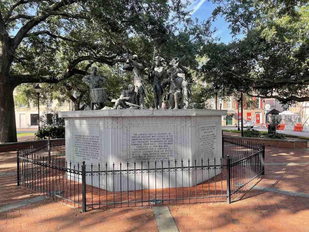 Photograph of the Monument in the Center of Franklin Square in Savannah, Georgia