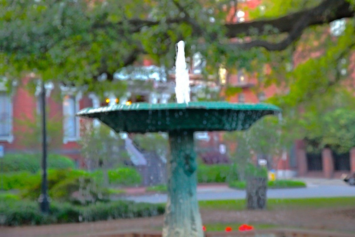 Wormsloe Fountain in Columbia Square, Savannah, Georgia